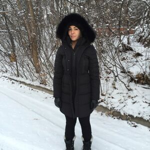 Zara Black Women's Quilted Hooded Winter Coat size M